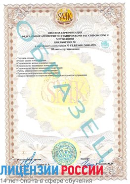 Образец сертификата соответствия (приложение) Ступино Сертификат ISO 14001